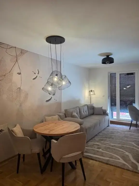 Shanti Stay - Dnevni boravak iz ugla kuhinje apartmana Shanti Stay u Vrnjačkoj Banji - Apartmani Vrnjačka Banja